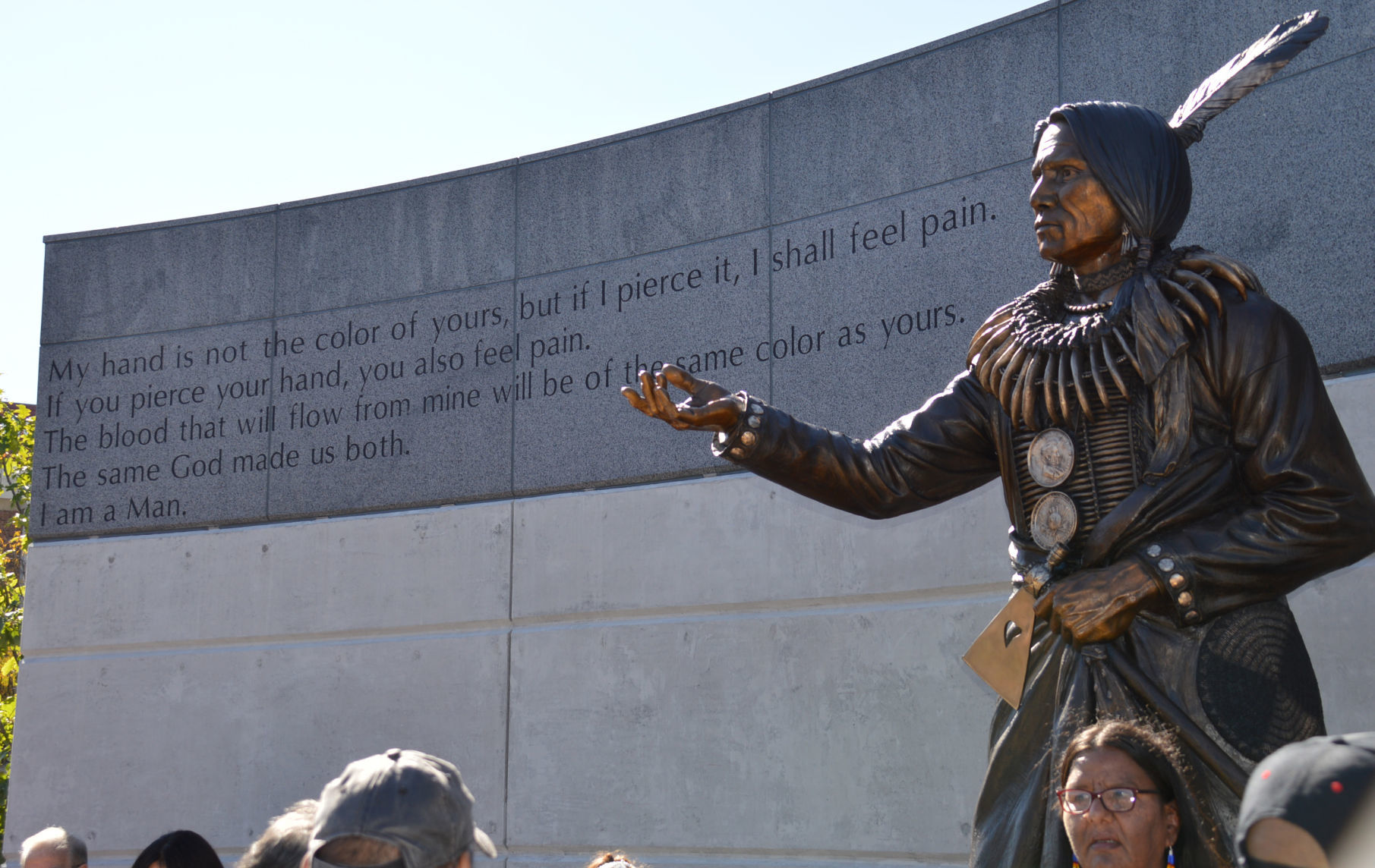 Chief Standing Bear & iconic words on wall